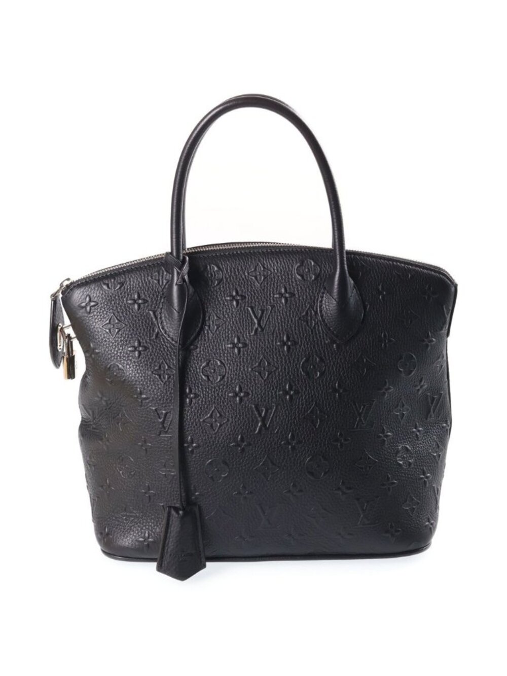 Louis Vuitton Lockit Revelation Handbag Black Leather Silver
